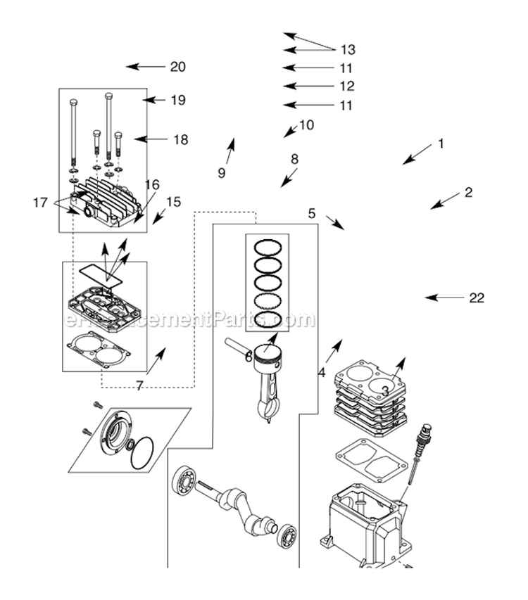 Page B Diagram and Parts List for GP90135 2013 Campbell Hausfeld Compressor